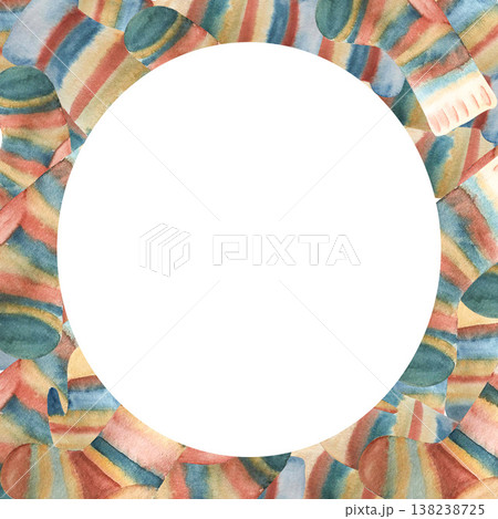 winter border-frame watercolor illustration winter border-frame watercolor illustration 138238725