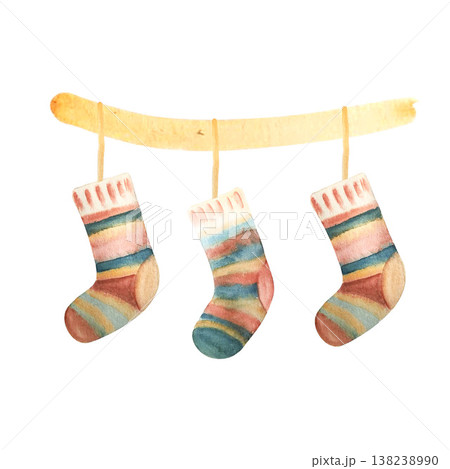 christmas socks watercolor christmas socks watercolor 138238990