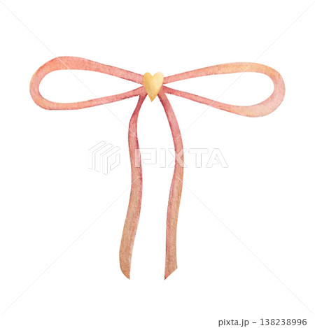 tied bow watercolor illustration 138238996