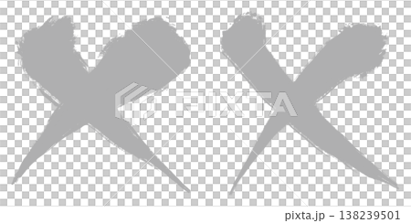 筆で描いたバツ印_セット_銀 筆で描いたバツ印_セット_銀 138239501