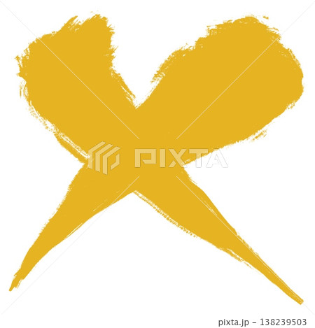 筆で描いたバツ印_太線_金 138239503
