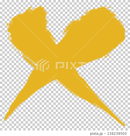 筆で描いたバツ印_太線_金 138239503