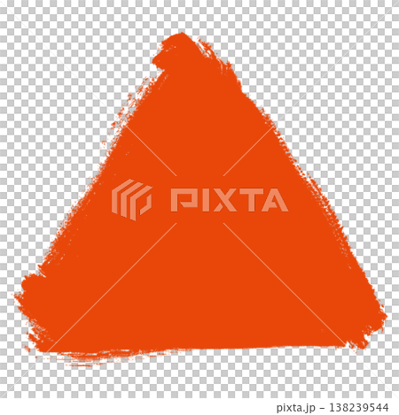 Triangle drawn with a brush, filled in with vermilion. 138239544