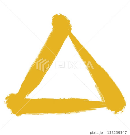 筆で描いた三角形_中線_金 138239547