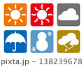 天気マーク セット 白抜き 138239678
