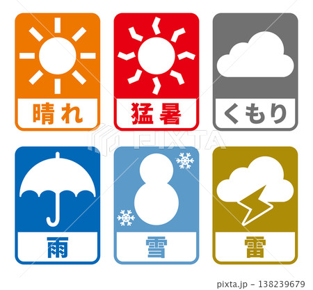 天気マーク セット 文字入り 138239679
