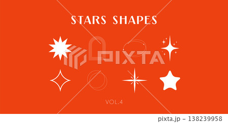 Modern Decorative Star Shapes Vector Set with Sparkle Icons, Rounded Forms, Arches and Abstract Twinkle Elements for Trendy Branding, Brushes and Graphic Design Modern Decorative Star Shapes Vector Set with Sparkle Icons, Rounded Forms, Arches and Abstract Twinkle Elements for Trendy Branding, Brushes and Graphic Design 138239958
