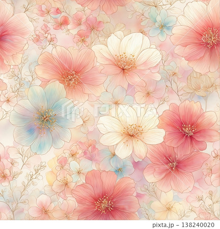 Collection of delicate watercolor wildflower seamless patterns with soft pastel and earthy tones Collection of delicate watercolor wildflower seamless patterns with soft pastel and earthy tones 138240020