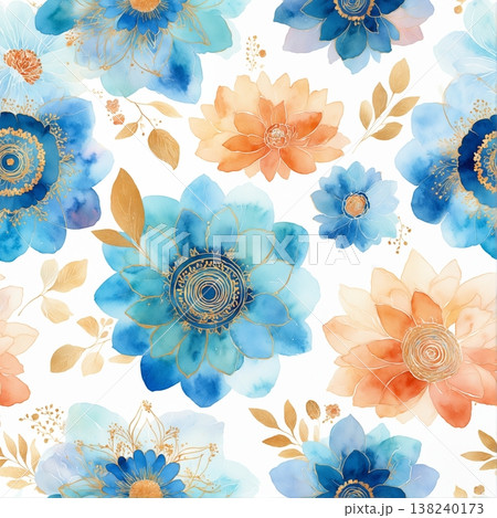 Collection of delicate watercolor wildflower seamless patterns with soft pastel and earthy tones Collection of delicate watercolor wildflower seamless patterns with soft pastel and earthy tones 138240173