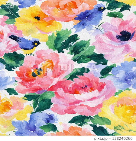 Collection of delicate watercolor wildflower seamless patterns with soft pastel and earthy tones 138240260