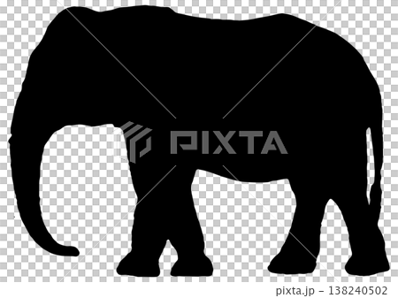 Silhouette of a walking elephant Silhouette of a walking elephant 138240502