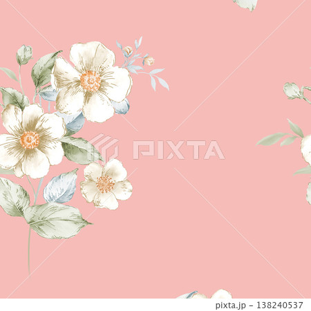 Collection of delicate watercolor wildflower seamless patterns with soft pastel and earthy tones Collection of delicate watercolor wildflower seamless patterns with soft pastel and earthy tones 138240537