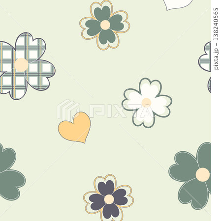 Collection of delicate watercolor wildflower seamless patterns with soft pastel and earthy tones 138240565