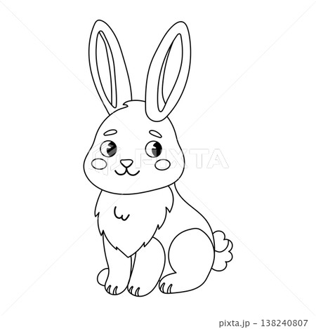 Cute bunny rabbit line art illustration for children coloring book page vector design element Cute bunny rabbit line art illustration for children coloring book page vector design element 138240807