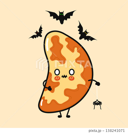Brazil nut cartoon character celebrating Halloween 138241071