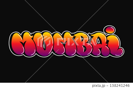 Mumbai city graffiti text style design bubble letters Mumbai city graffiti text style design bubble letters 138241246