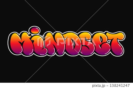 Mindset word in colorful graffiti bubble letters 138241247
