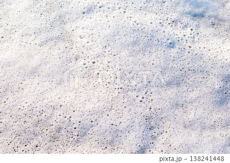 White Foam Texture with Bubbles 138241448