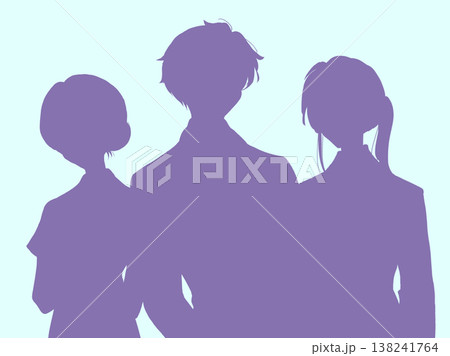 爽やかな雰囲気の男女 3人 医療 シルエット 爽やかな雰囲気の男女 3人 医療 シルエット 138241764
