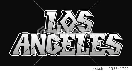 Los Angeles bold graffiti street art typography Los Angeles bold graffiti street art typography 138241790
