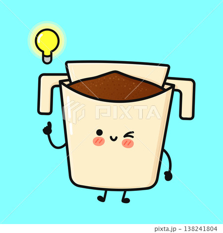 Coffee drip bag character having creative idea 138241804