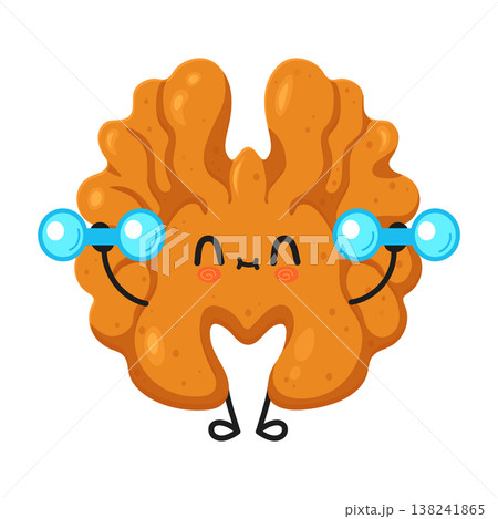 Walnut character training with tiny dumbbells for brain health 138241865