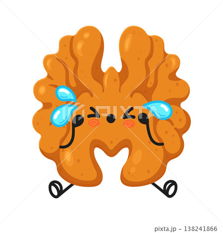 Cute crying walnut kernel mascot emoji character Cute crying walnut kernel mascot emoji character 138241866