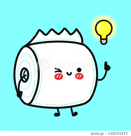 Toilet paper character having good idea inspiration Toilet paper character having good idea inspiration 138241873
