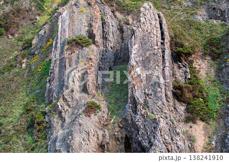 Rocky Landscape with Steep Cliff and Natural Vegetation 138241910