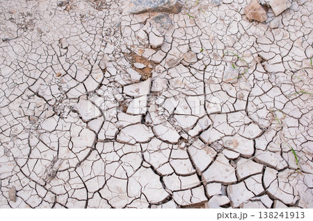 Dry Cracked Ground Surface Texture Detail Macro Dry Cracked Ground Surface Texture Detail Macro 138241913