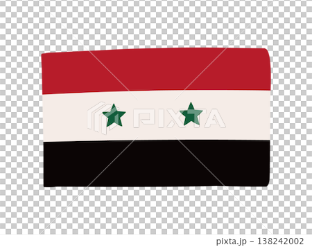 Cute Syrian flag icon, hand-drawn style flag illustration Cute Syrian flag icon, hand-drawn style flag illustration 138242002