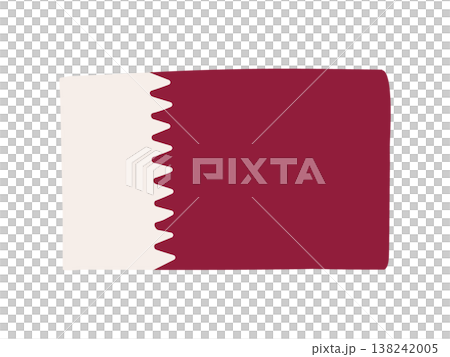 Cute Qatar flag icon, hand-drawn style flag illustration 138242005