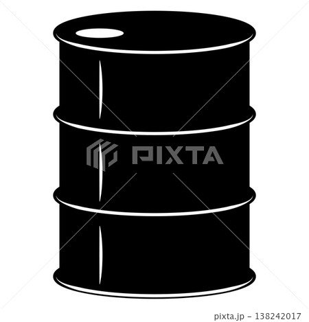 Industrial metal barrel oil drum silhouette storage container brent oil 138242017