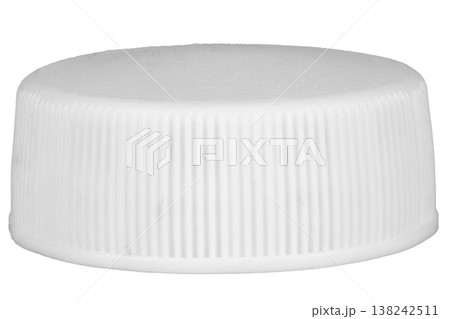 white plastic bottle cap on white background 138242511