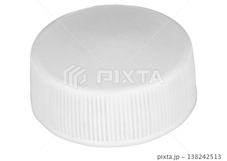 white plastic bottle cap on white background 138242513