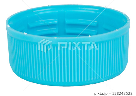 blue plastic bottle cap on white background 138242522