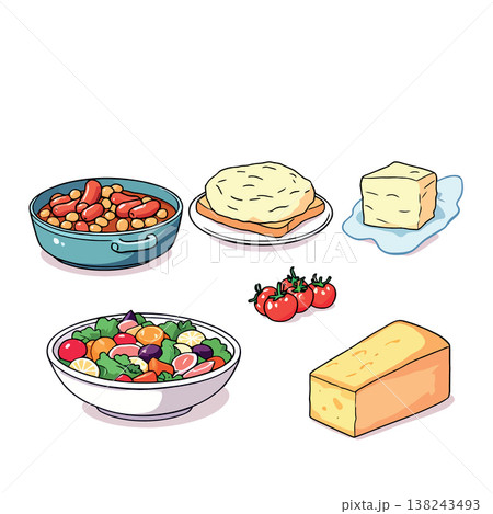 Balanced diet providing essential nutrients for healthy lifestyle 138243493