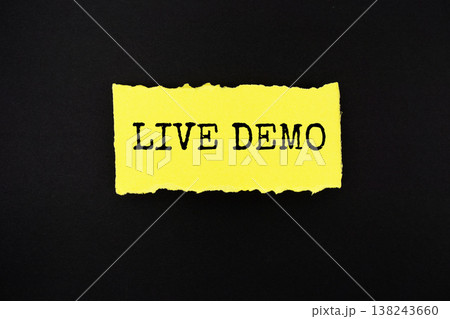 Live Demo text written on paper rip Live Demo text written on paper rip 138243660