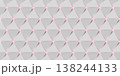 White abstract wallpaper featuring geometric shapes with triangles in the foreground. A texture with a repeating sci-fi-style geometric pattern and pink highlighting 138244133