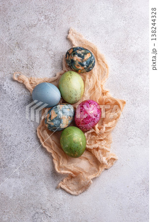 Easter eggs painted with natural dye Easter eggs painted with natural dye 138244328