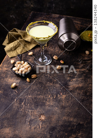 Pistachio creamy coctail martini or liquor Pistachio creamy coctail martini or liquor 138244340