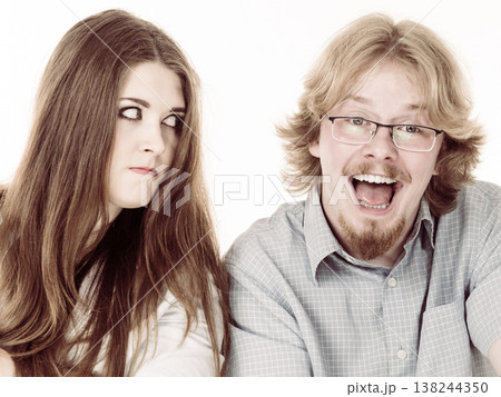 Woman being angry at fooling around man Woman being angry at fooling around man 138244350
