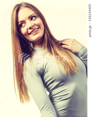 Fit female wearing thermoactive underwear Fit female wearing thermoactive underwear 138244485