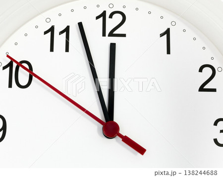 Closeup clock ticking showing twelve hours Closeup clock ticking showing twelve hours 138244688