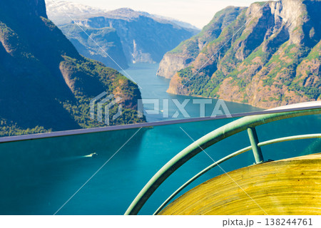 Fjord view from Stegastein viewpoint Norway Fjord view from Stegastein viewpoint Norway 138244761