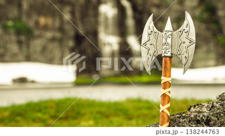 Viking accessory on nature, Norway Viking accessory on nature, Norway 138244763