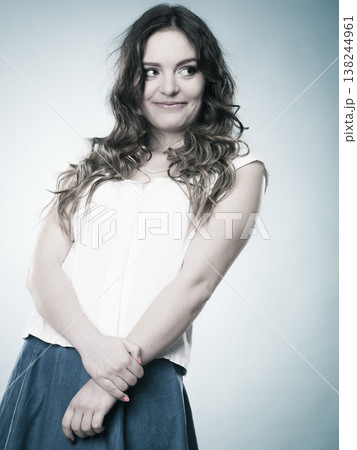 Lovely girl in summer clothes portrait Lovely girl in summer clothes portrait 138244961
