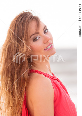 Gorgeous attractive young woman in summer. Gorgeous attractive young woman in summer. 138244984