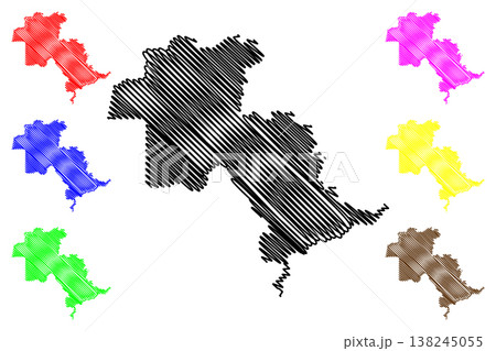Aguia Branca municipality (Espirito Santo state, Municipalities of Brazil, Federative Republic of Brazil) map vector illustration, scribble sketch Aguia Branca map 138245055