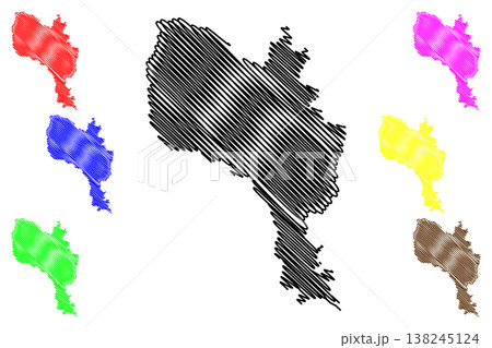 Ibitirama municipality (Espirito Santo state, Municipalities of Brazil, Federative Republic of Brazil) map vector illustration, scribble sketch Ibitirama map 138245124